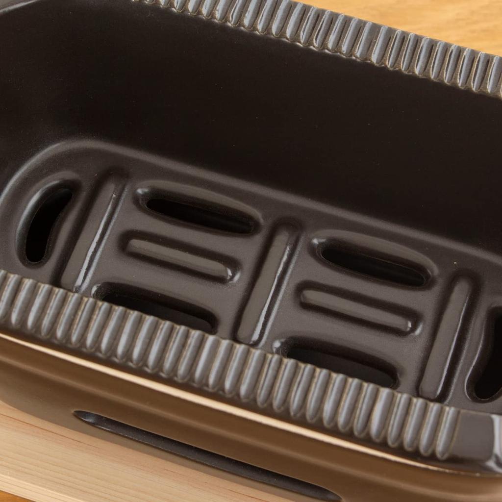 Kamoshika Douguten Ceramic Charcoal Stove, Black, with Rack and Base, Water Stove, Tabletop, Ceramic, Banko Ware, Made In Japan