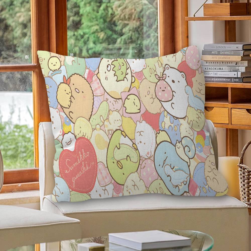 Cartoon S-Sumikko Cute G-Gurashis Pillow Cover Sofa Cushion Cover Home Room Decoration Children Gift