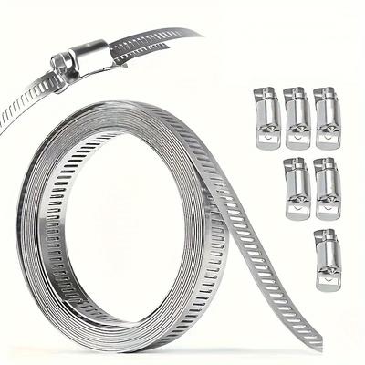 304 Edelstahl Schlauchschellen Band Sortiment Kit DIY Groß Verstellbar Schneckengetriebe Band Schlauch Metallklemme Banderole 9,8-34,4 Fuß
