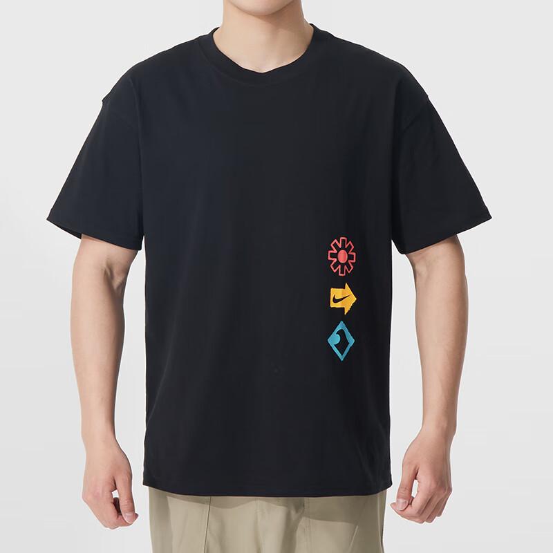 Nike Lauf-Workout Weich Bequem Atmungsaktiv Kurzarm T-Shirt Herren Tops Schwarz HJ0763-010