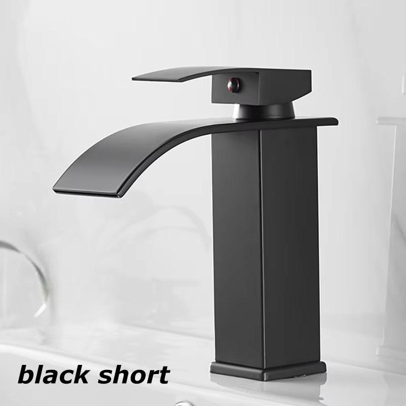 Sink Faucet Splash Proof Dual Control of Hot and Cold Bathroom Accessories Stainless Steel Waterfall Washbasin Fixture Home