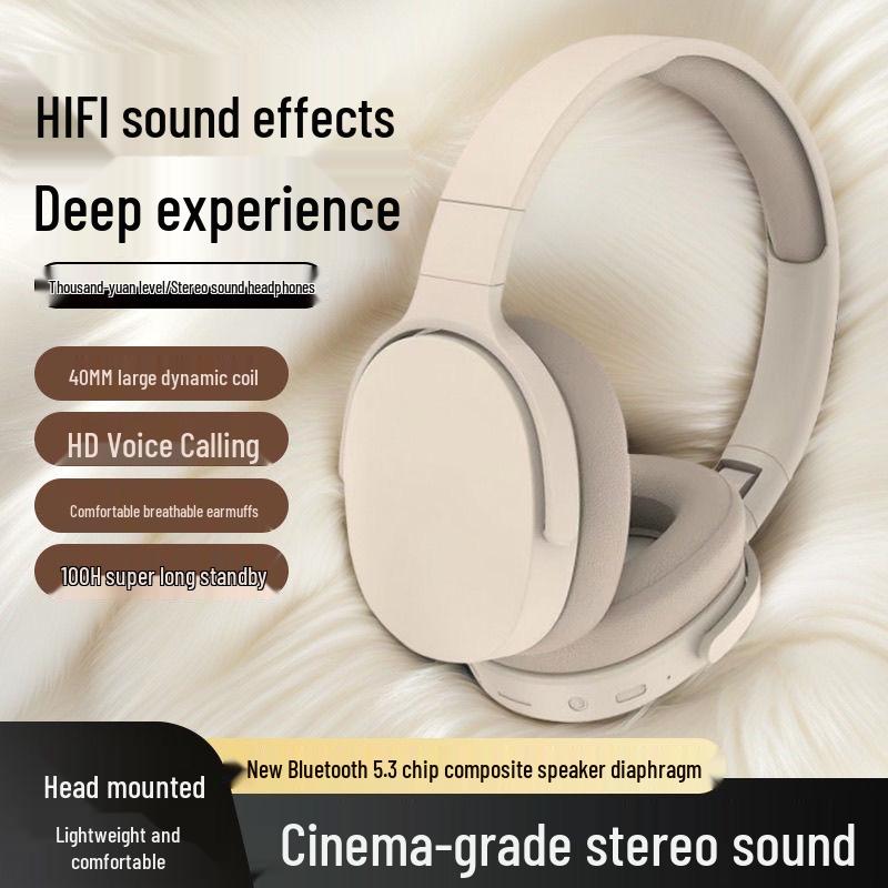 High-Quality Over-Ear Wireless Bluetooth Headphones with Type-C Charging, Model 2961, Full Ear Cup Design