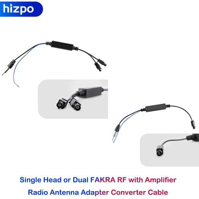 Single Head or Dual FAKRA RF Radio Antenna Adapter Converter Cable with Amplifier for VW Benz Car Multimedia Player