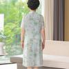 New Chinese Style Elegant Summer Short-Sleeve Dress for Middle-Aged Women