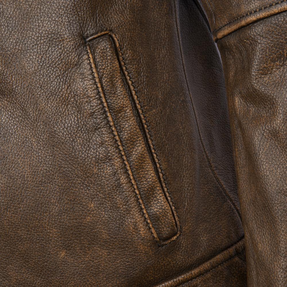 Vintage Genuine Leather Jacket Men Cowhide Yellow Brown Natural Cow Leather Jackets Man Leather Coat Autumn Clothing