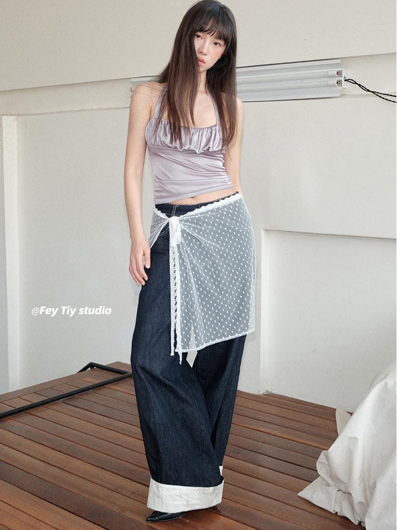 Многослойная кружевная марлевая юбка в корейском стиле Skirt Length 51cm