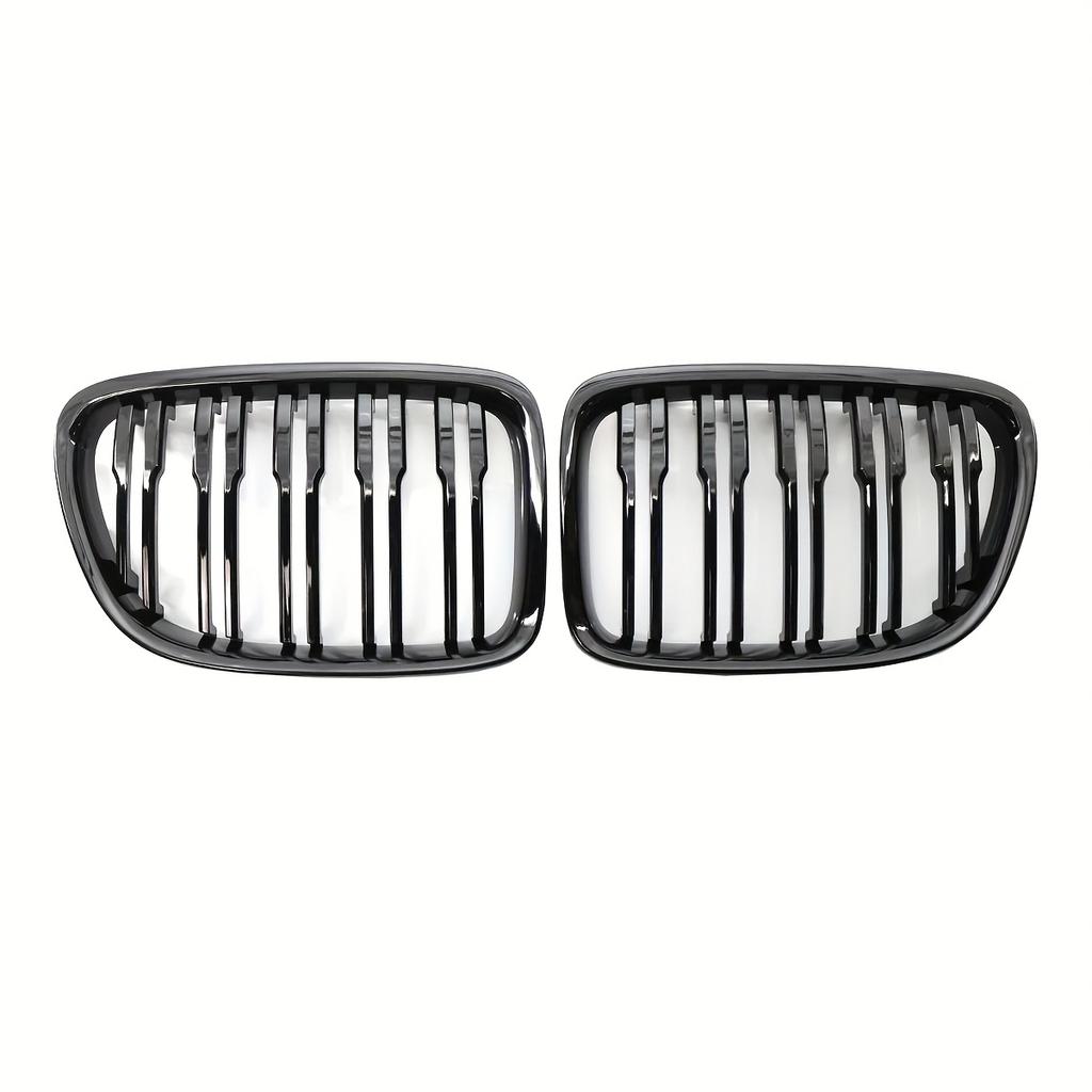 Car Gloss Black Front Bumper Grille For E84 X1 18i 20i 25i 28i 2009-2015 Sport Grill Double Slat Line Grilles Kindey Grills