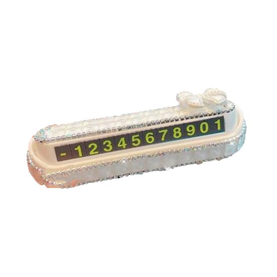 Car Parking Card Creative Rhinestones Nice-looking Sign Phone Number Plate Accessories