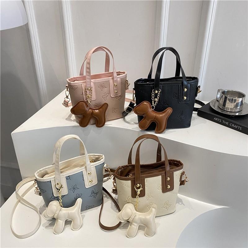 Pu Crossbody Fashion Bag With Color Blocking Design And Embossing Butterfly