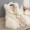 Autumn and Winter New Leather Vest Short Imitation Fox Fur Coat Slim Mao Mao Tank Top Vest.