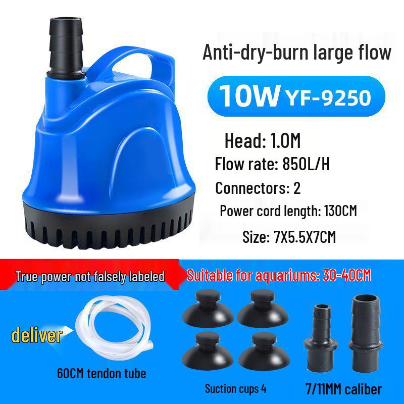 Low-Noise Submersible Aquarium Pump with Bottom Suction and Filter