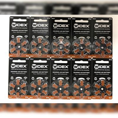 Widex Hearing Aid Battery Size 312 (PR41) (10 Packet=60 Batteries)