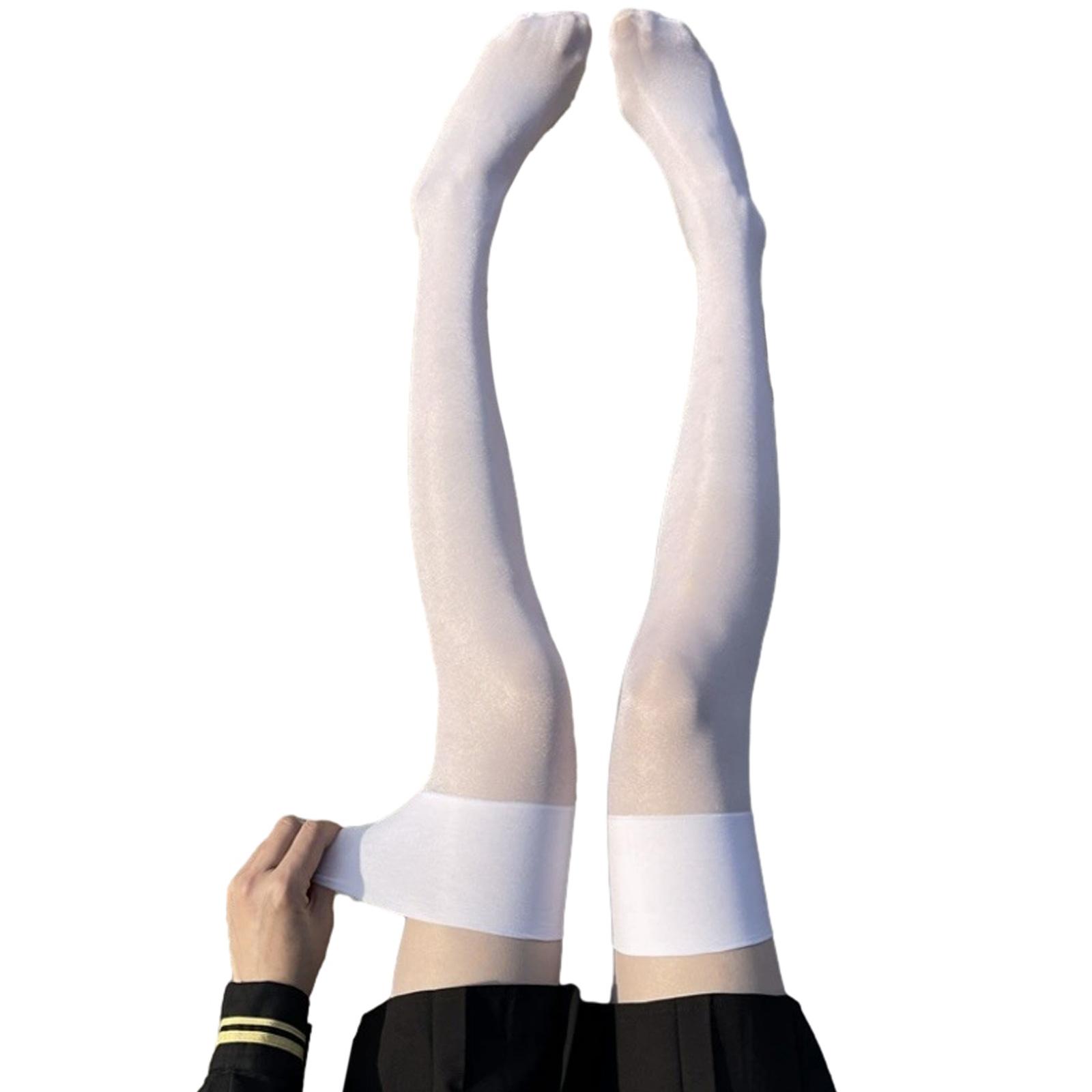 Women Thigh High Socks Over the Knee Tube Socks Knee High Socks Sheer Stockings белый