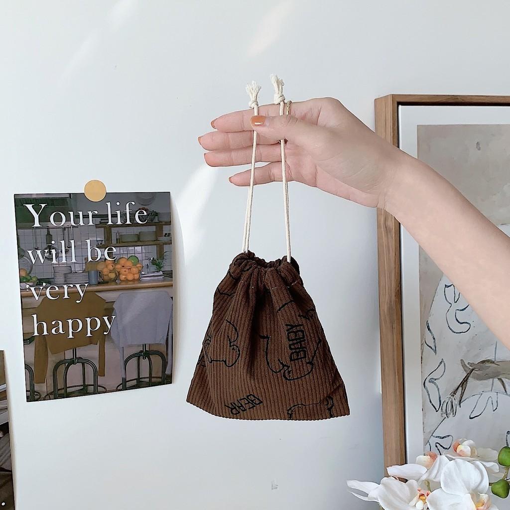 Милий та свіжий оксамитовий мішечок для зберігання дитинча ведмедика, косметичка, маленька сумка-тоут