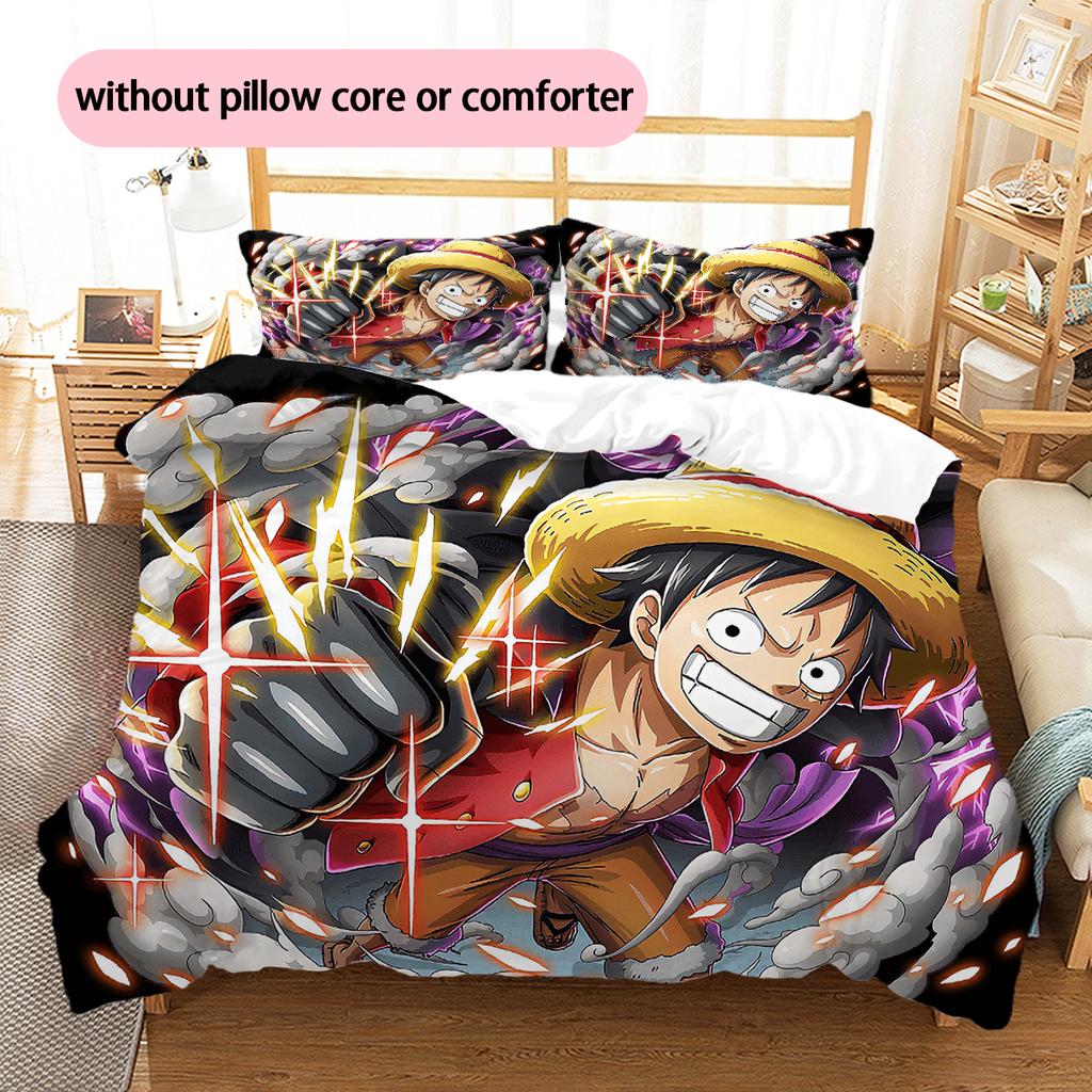 Cartoon Pattern Bedding Quilt Set Quilt Cover Pillowcase Home Decoration Birthday Gift (1 * duvet cover + 2 * pillowcase, without core)