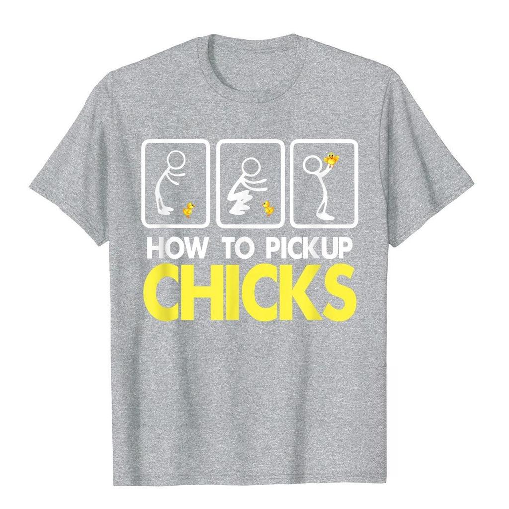 How To Pick Up Chicks Shirt Cute Pick Chicks Print Tee Graphic Tee High Quality Mens and Womens Short Sleeve Tees Mens Tops
