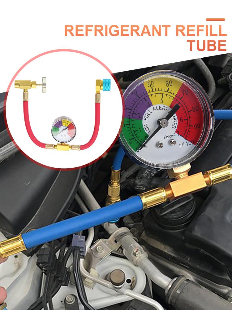 R1234YF Air Conditioner Gas Cooler with 1/2 Inch ACME LH Refrigerant Charging Hose Refrigerant Gas Refill for Car Automobile