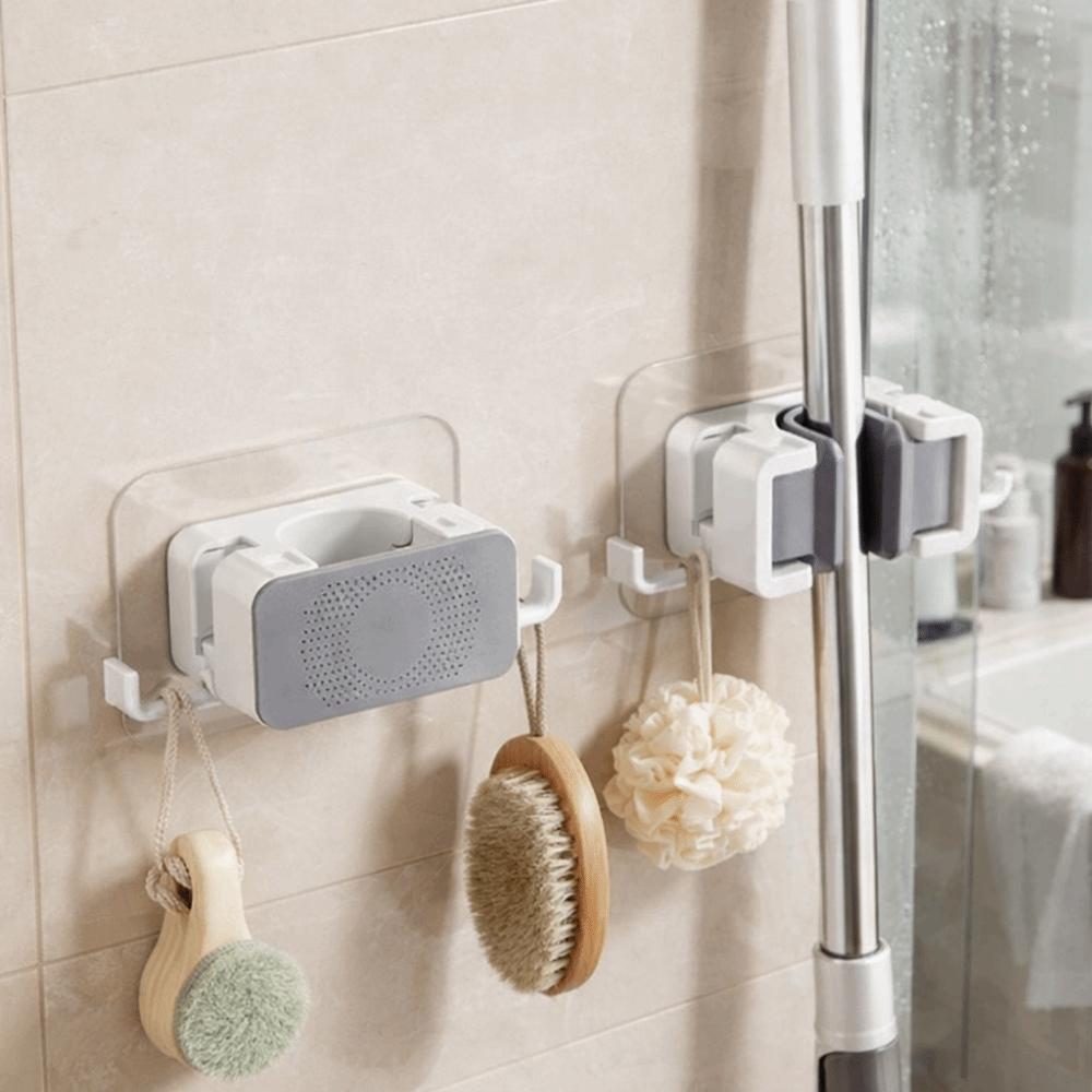 Kunststoff Bürsten Besen Halter Wandmontierter Besenstielhalter Praktischer Mopp-Clip für Zuhause