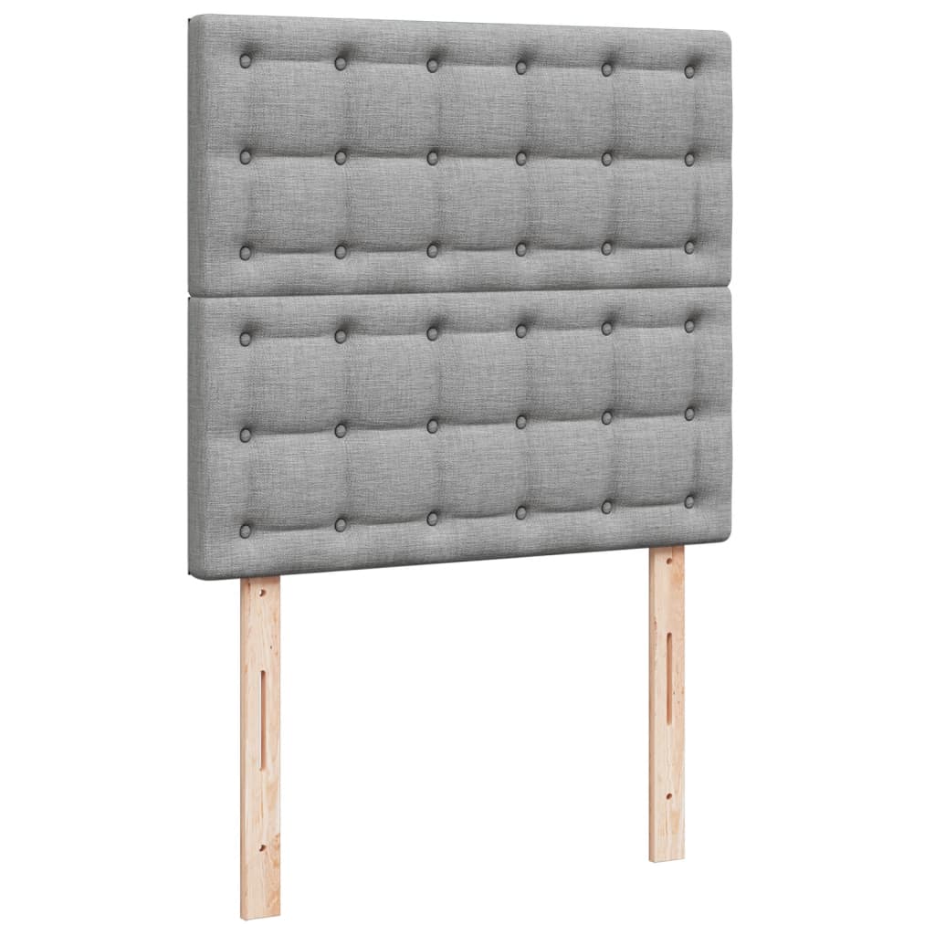 Box Spring Bed with Mattress Light Grey 80 x 200 cm Fabric