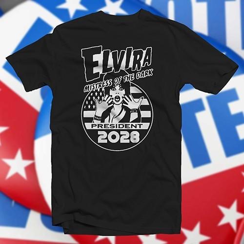 Elvira for President 2028 COTTON T-SHIRT satire democracy vote politics Unisex T-Shirt XXXL