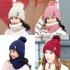 Hat Knitted Winter With Plush Balls And Letter Decorations For Outdoor Use Daily