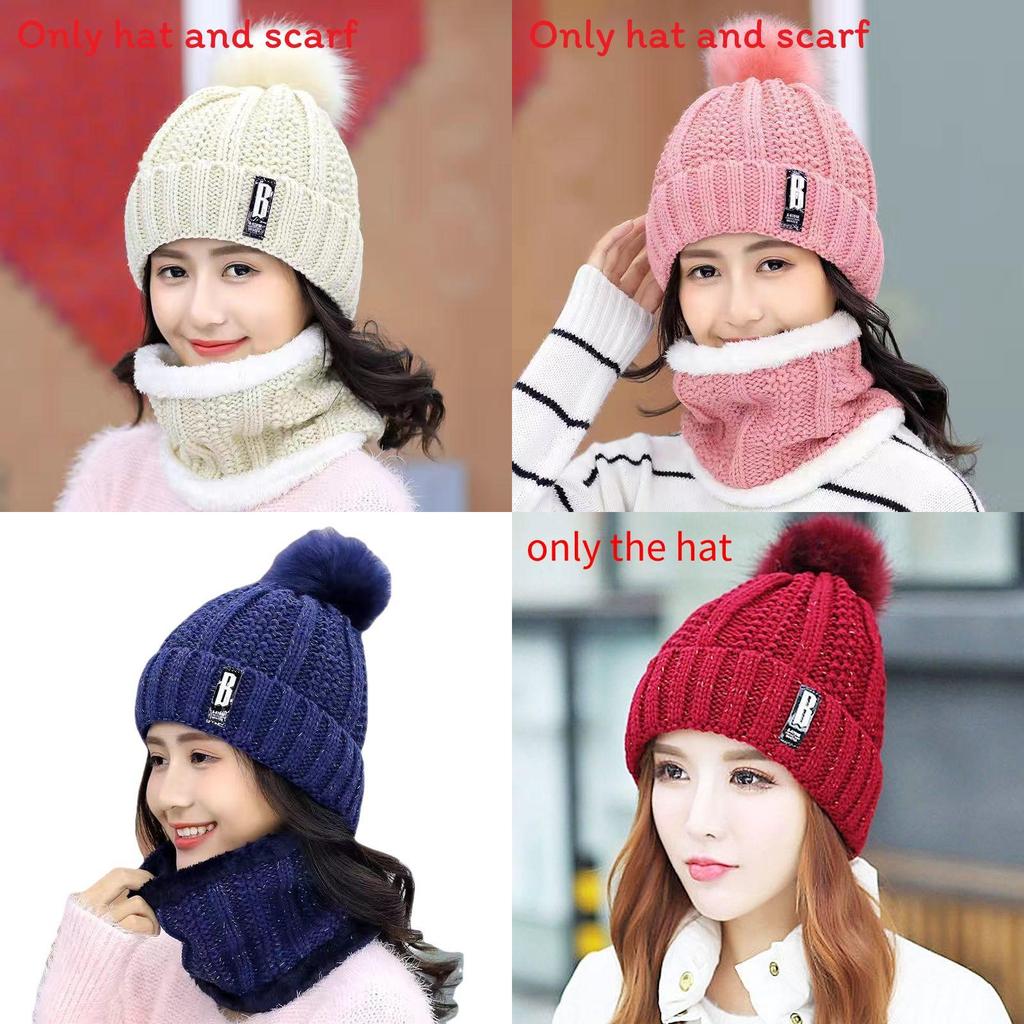 Hat Knitted Winter With Plush Balls And Letter Decorations For Outdoor Use Daily