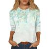 GMXIA Moda Donna Casual Estivo Stampa Floreale Maniche 3/4 Girocollo Bluse & Camicie