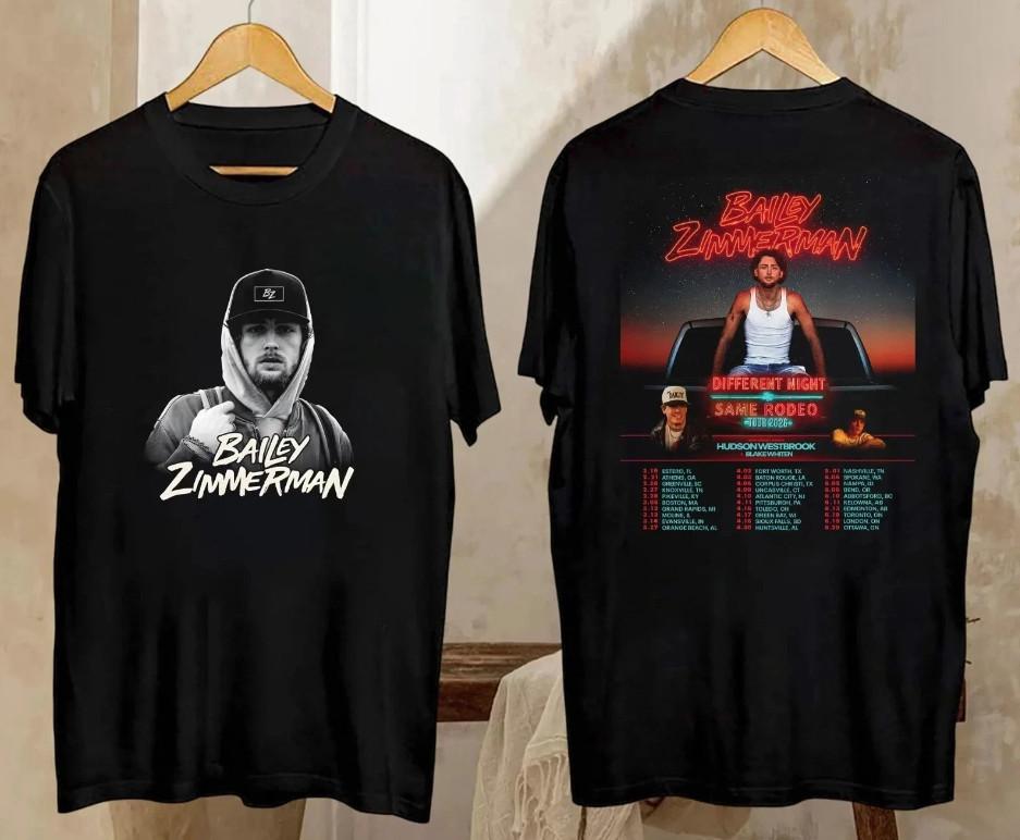Bailey Zimmerman Tour 2026 Shirt, Bailey Zimmerman Different Night Same T-Shirt