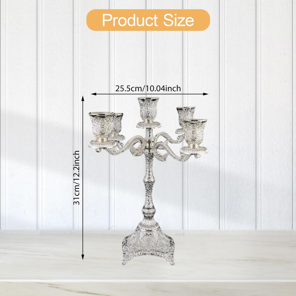 5 Arm Candelabra Club Home Ornament Centerpiece Events Candle Stand Tapered Candle Holder Table Candelabrum for Dining Halloween