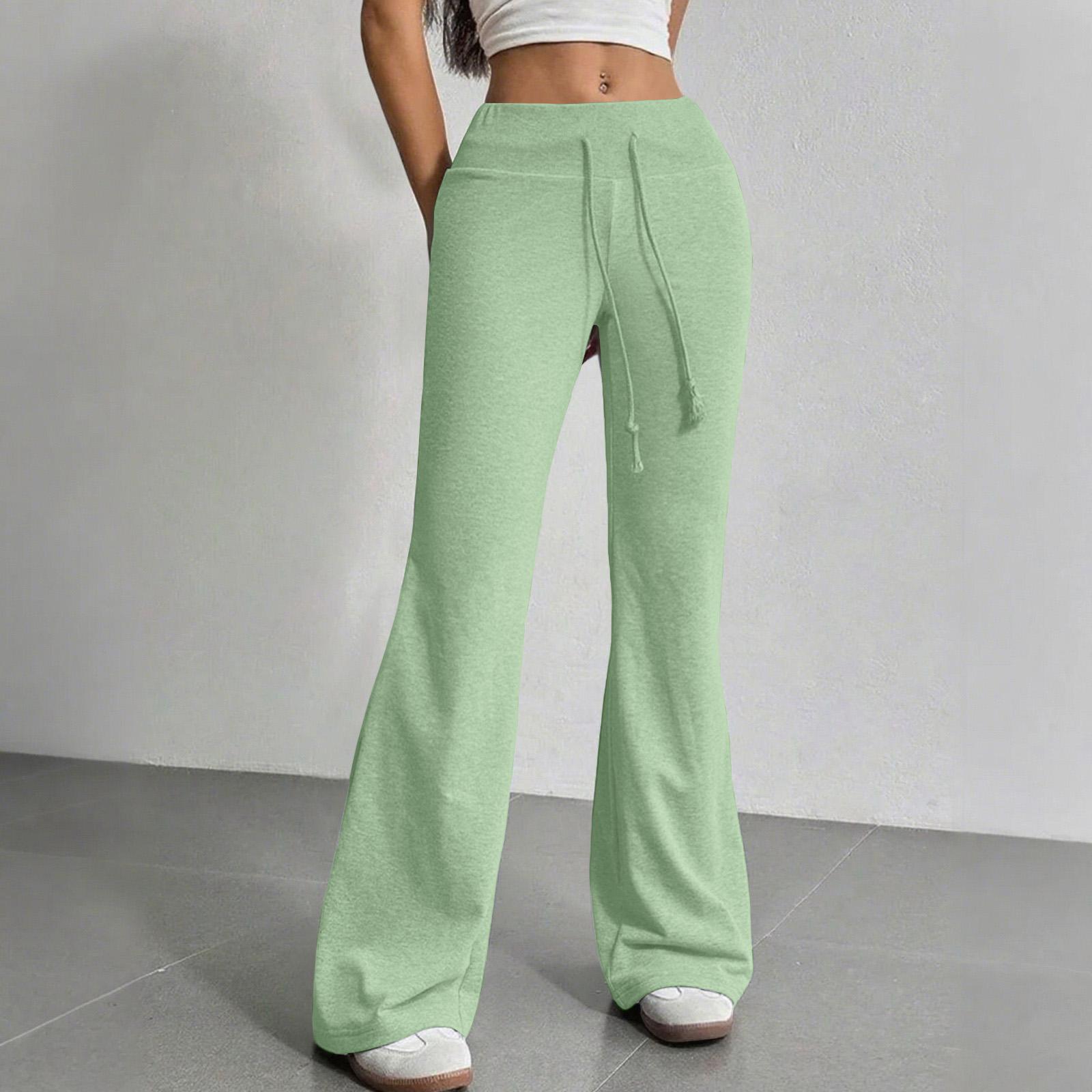 

Женские расклешенные повседневные брюки на кулиске с эластичной талией, удобные расклешенные брюки для йоги, свободные брюки XL