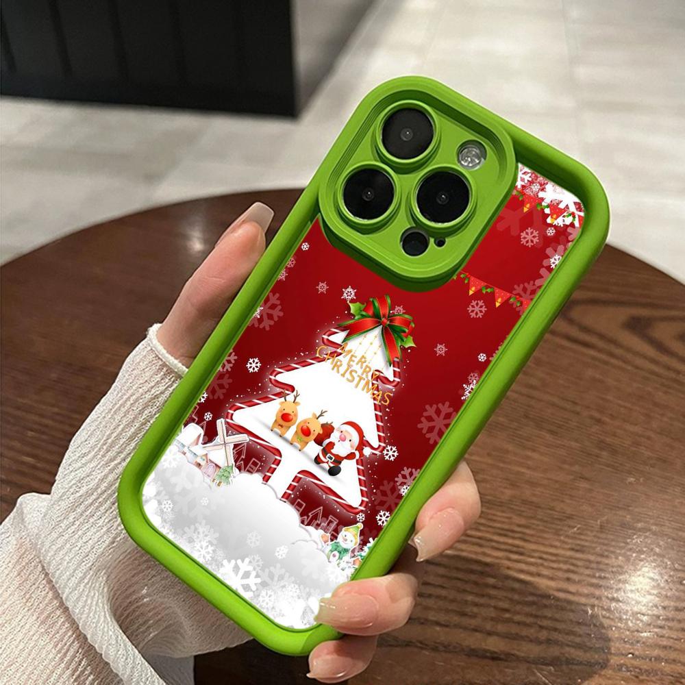 Ae114 Merry Christmas Christmas Tree Art Phone Cases for iPhone 16 14 13 11 Pro Max 15 7 8 6s Plus 12 Mini XR XS Max Angel Eye Ladder Protective Cover