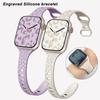 Wąski pasek do paska Apple Watch 40mm 41mm 42mm 38mm 49 44mm 45mm grawerowana silikonowa bransoletka Correa seria 8 7 6 9 5 4 3 SE Ultra