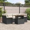 Garden Sofa Set with Storage 7 pcs Black Poly Rattan