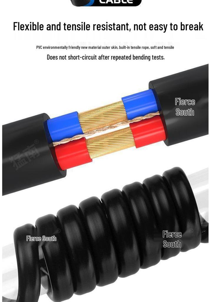 Heavy-Duty Waterproof 2-Core Outdoor Beef Tendon Power Cable, 2.5mm², Antifreeze Soft Wire with Plug