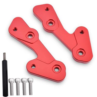 LEDISHUN Rearset Adjuster, 25mm Up/25mm Back for Kawasaki ZX-25R (2020-2023), ZX-4R, and ZX-4RR (2023+) (Red)