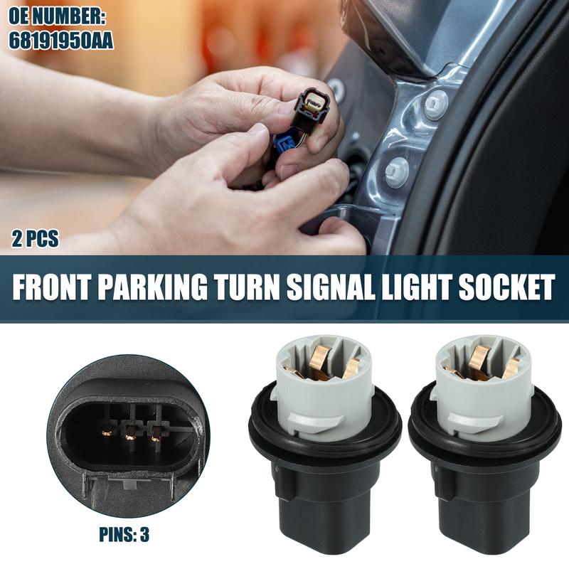 X Autohaux 2 Pcs Front Turn Signal Tail Light Socket for Jeep Grand 3 P No.68191950AA