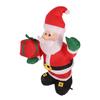 Christmas Inflatable Decoration 4FT Polyester Fiber Blow Up Father Christmas Holding A Gift for Xmas