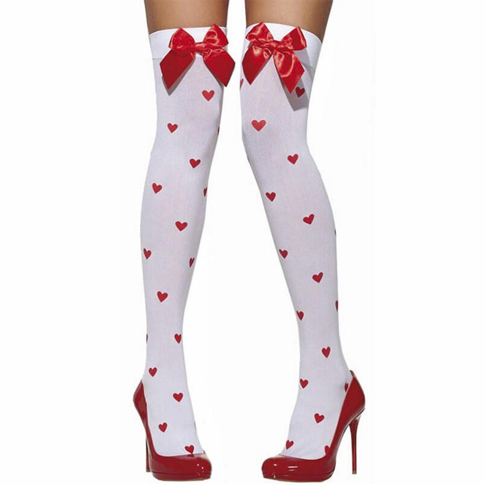 Women Sexy Thigh Cute Peach Heart Bow 