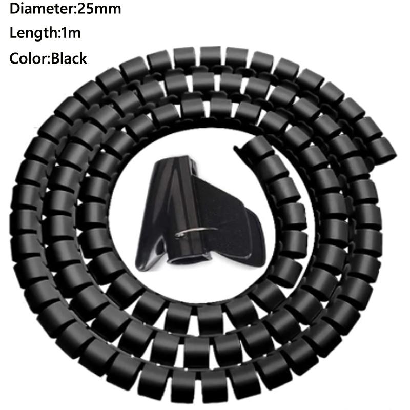 1/2meter 8-25mm Cable Spirals Wrap Tidy Cord Wire Banding Loom Storage Organizer PC TV Wire Winding Tube Wire Sleeves