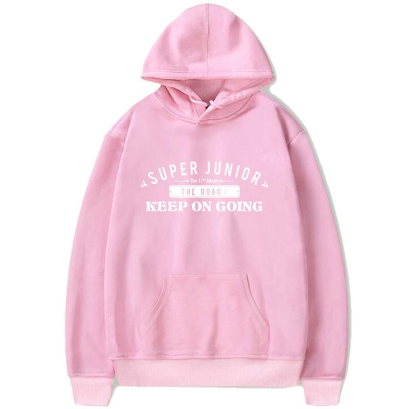 Korean Kpop K-pop SUPER JUNIOR Hoodie The Road Keep On Going Same Paragraph Hoodie Sweatshirts Pullovers Streetwear Hoody Tops