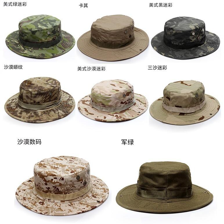 Outdoor camouflage bucket hat men's fishing hat mountaineering visor hat round edge hat python hat