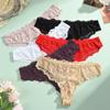 4Pcs/Set Perspective Lace Panties Hollow Out Low-waist Underwear Thongs Female Underpants Breathable Lingerie Intimates