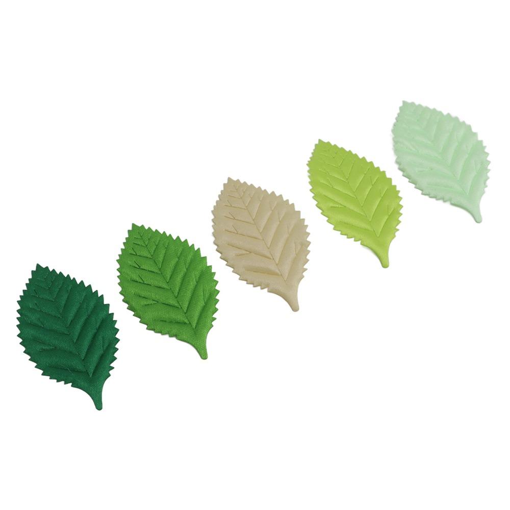 200pcs Mixed Exquisite Details Artificial Leaves High Simulation Green Tone Simulation Leaves Fabric Leaves DIY Crafts