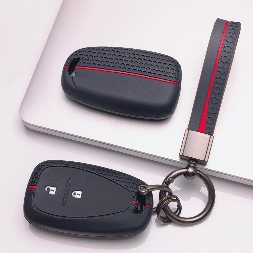 Key Fob Cover for Chevrolet Chevy Equinox Malibu Cruze Camaro Traverse Trax Blazer with Keychain Anti-Scratch Surface Shockproof Structure