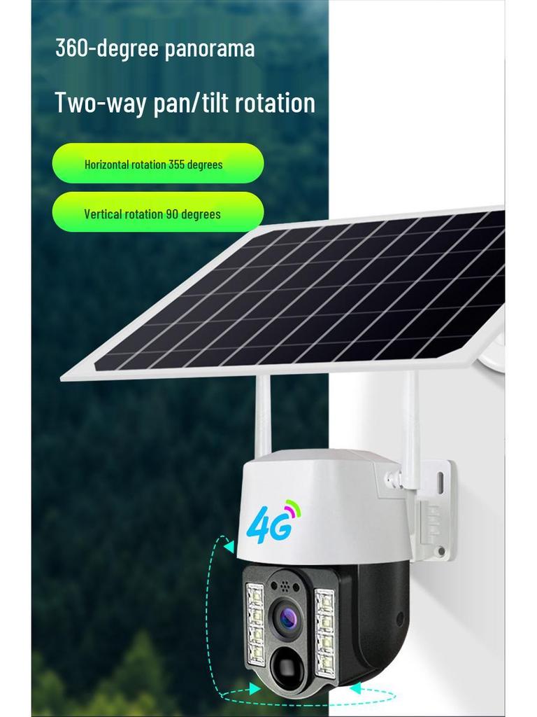 Private Model V380 Solar-Powered 4G WiFi Camera with Night Vision and HD Remote Monitoring