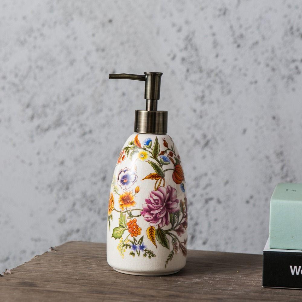 Empty Ceramic Hand Sanitizer Bottle Hand Press Type Liquid Soap Dispenser  Shower