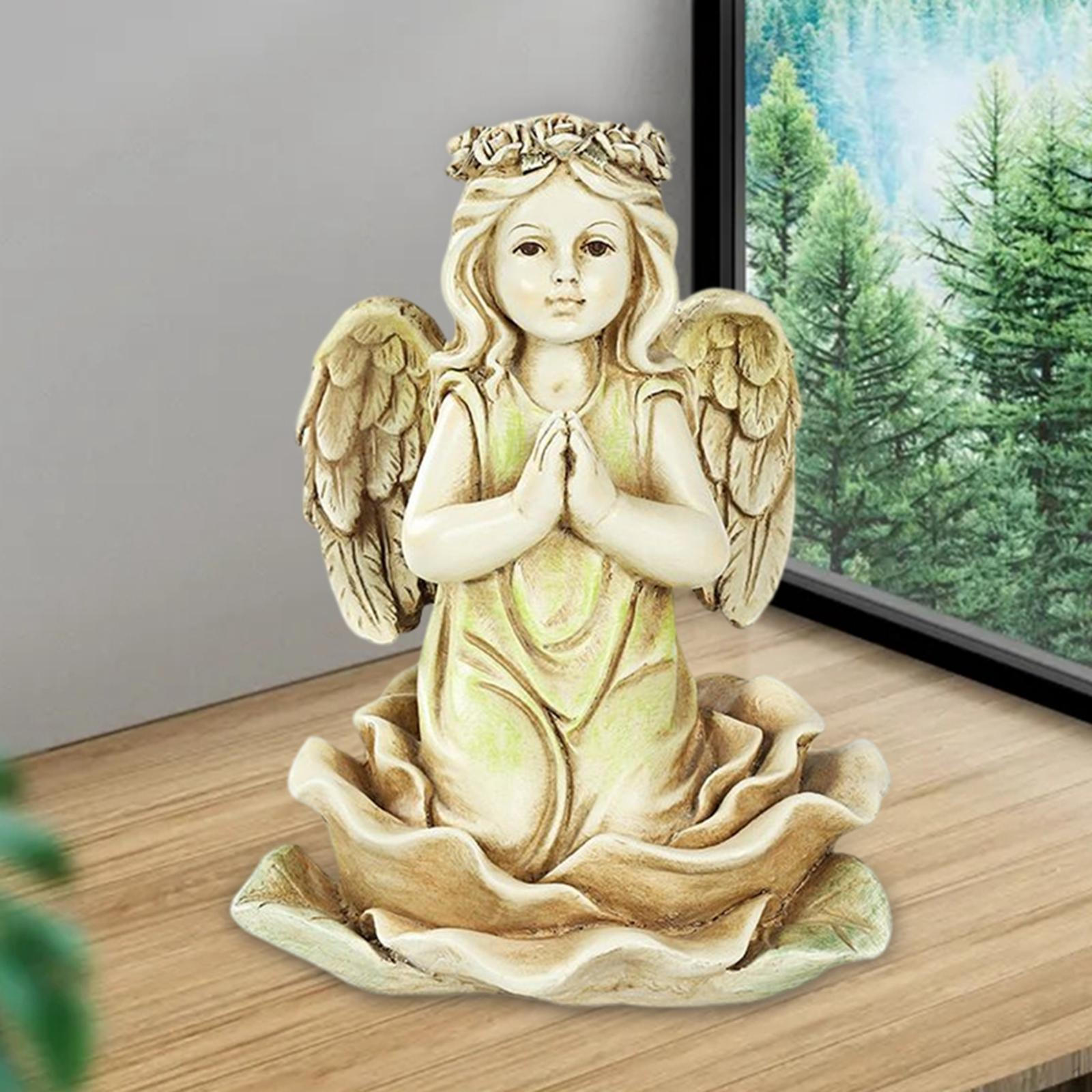 

Angel Statue with Sculptures Decor Praying Accessories Resin for Outdoor Garden Outside Spring Patio Style B
