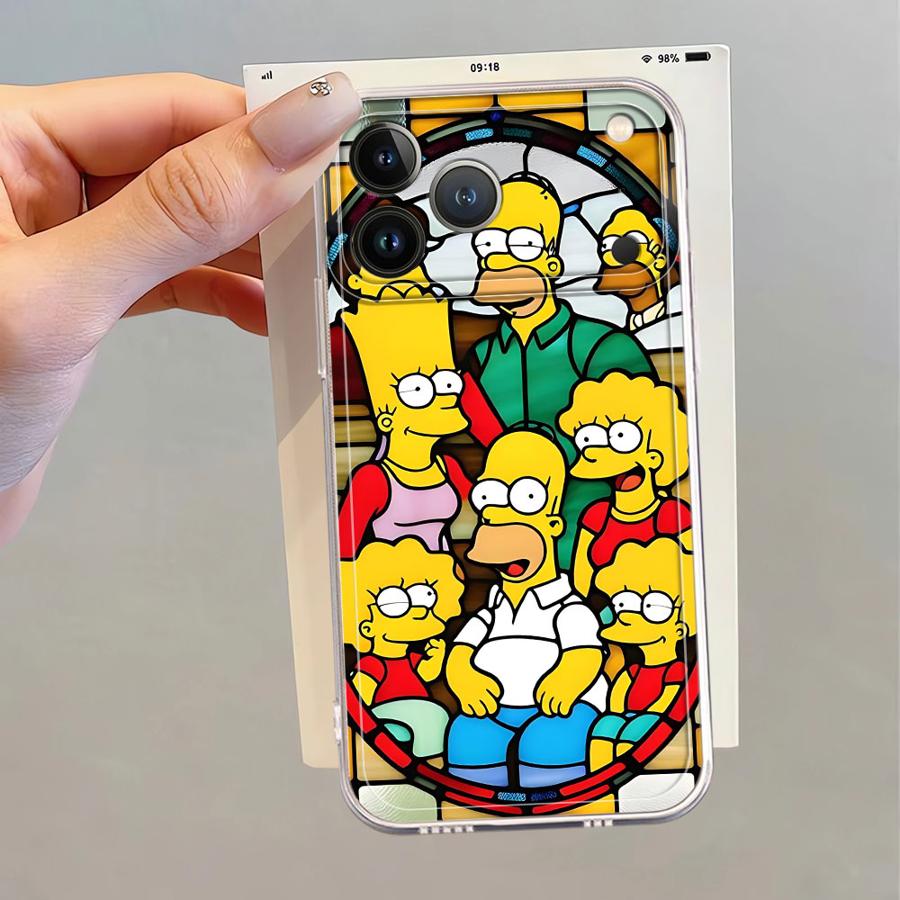 The Simpsons Cartoon Soft Phone Cover Case for iPhone 17 Pro Max 17e 13 Pro XR 11 Air 12 Mini 16 15 14 Plus XS Max