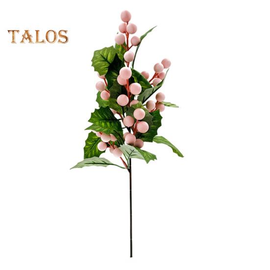 Künstliche rosa Beerenstiele, weihnachtliche rote Beerenpicks, künstliche Beerenzweige für Weihnachtsbaum, DIY-Bastelarbeiten, Hochzeit, Urlaub, Heimdekoration
