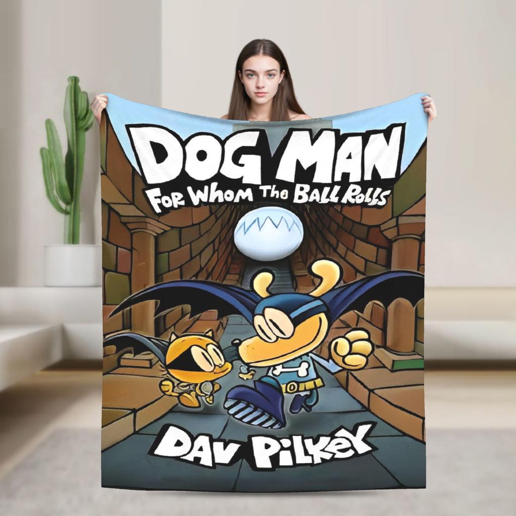 Dog Man Dogman Movie Comic Blankets Cartoon Flannel Awesome Breathable Throw Blankets for Coverlet Summer